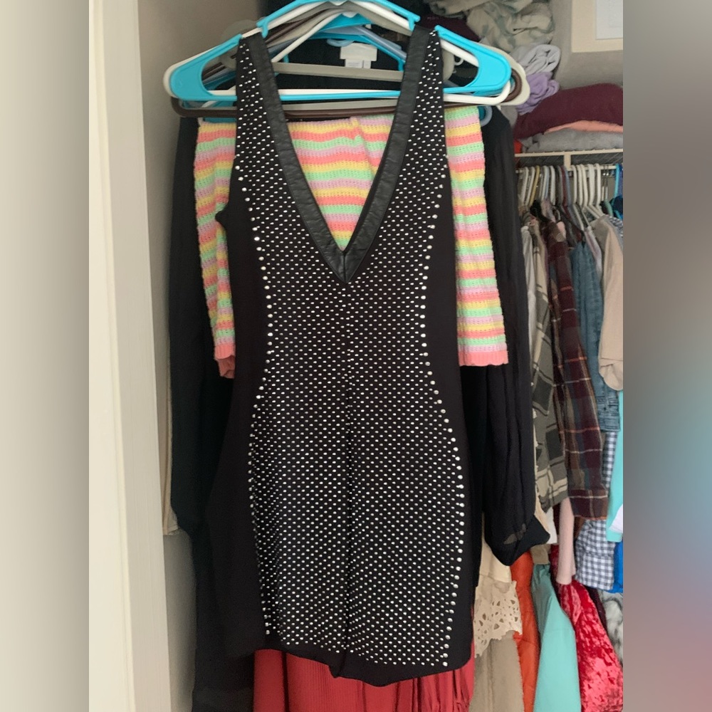 Bebe Black Studded Mini Dress